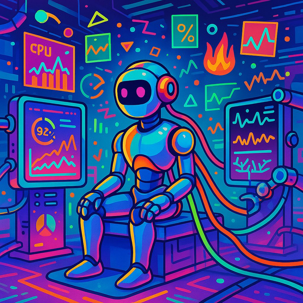 Illustration representing AI stress testing with a robot